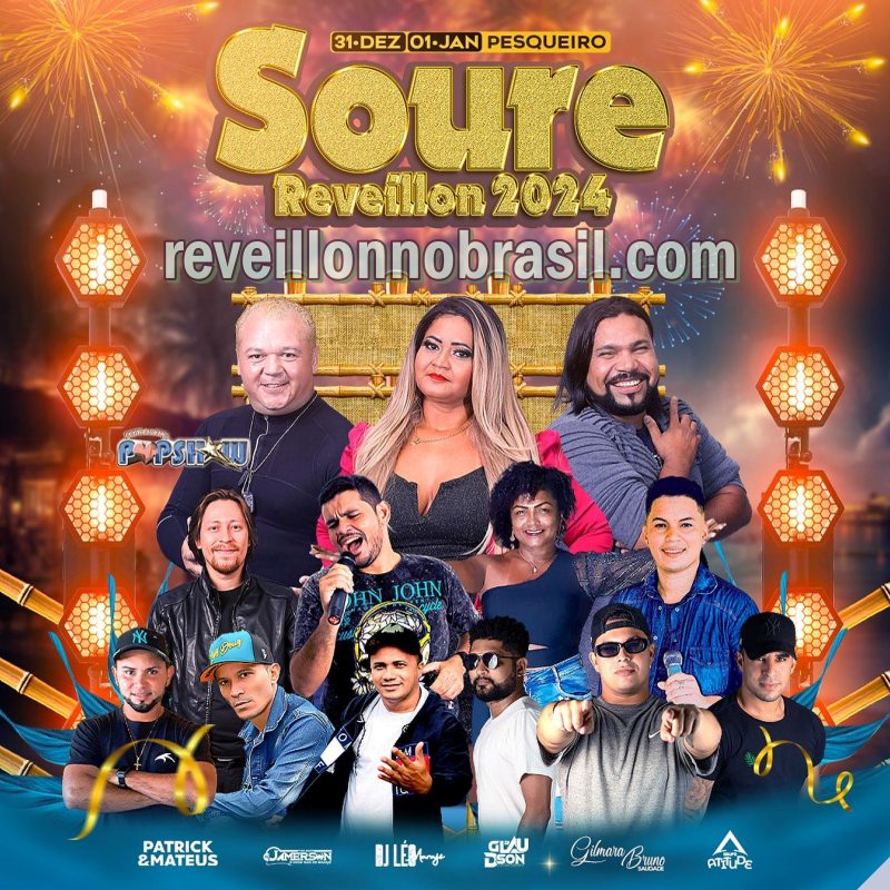 Soure Réveillon 2024 na Praia do Pesqueiro : shows e queima de fogos